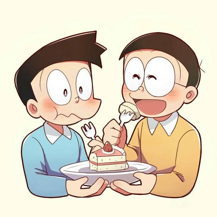 Hình ảnh chibi Nobita và Suneo