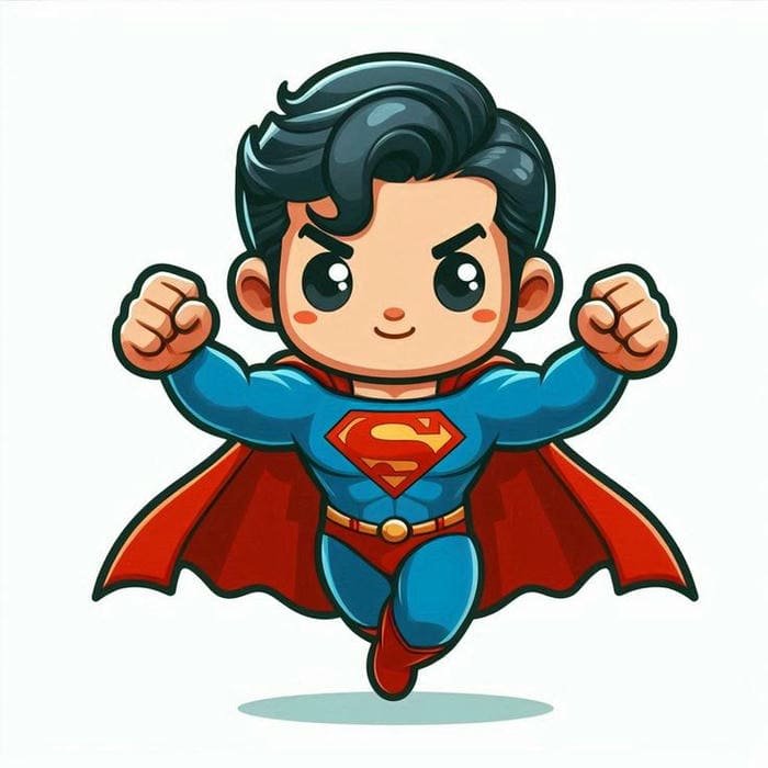 Hình ảnh chibi Superman bay siêu ngầu