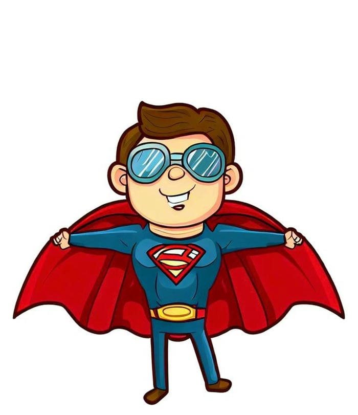 Hình ảnh chibi Superman đeo kính