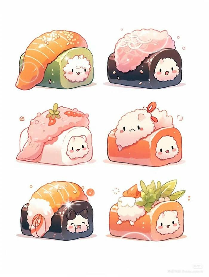 Hình ảnh chibi sushi siêu cute