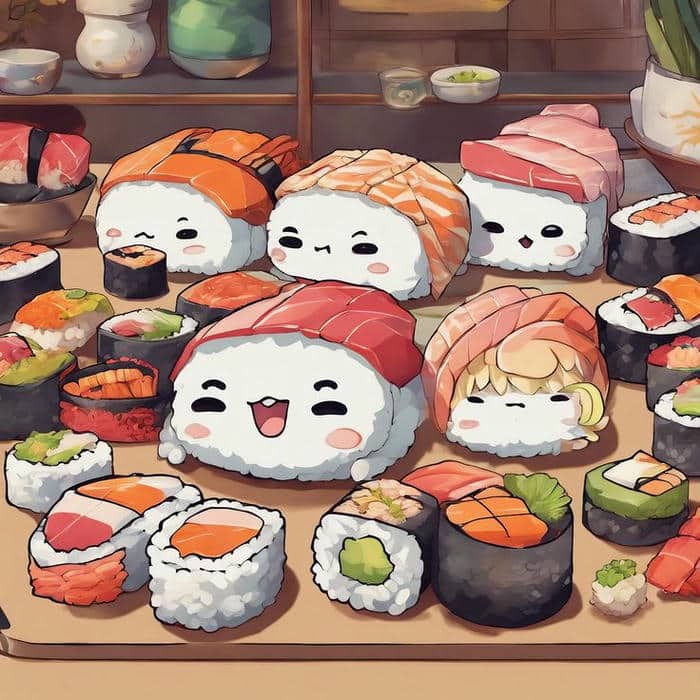 Hình ảnh chibi sushi