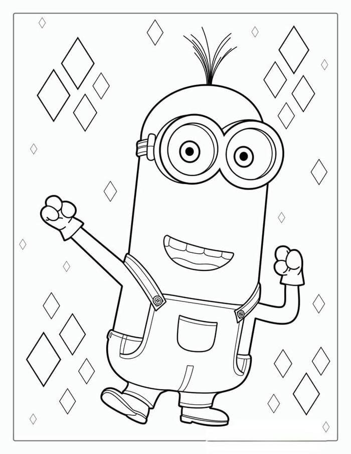 Hình ảnh tranh tô màu Minion đơn giản