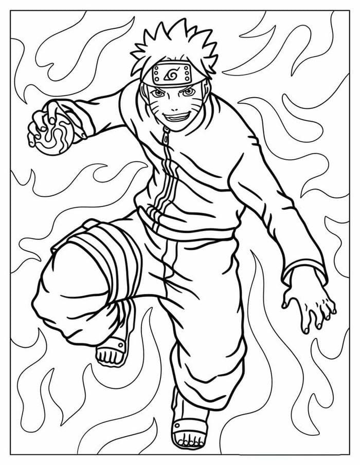 Hình ảnh tranh tô màu Naruto đơn giản