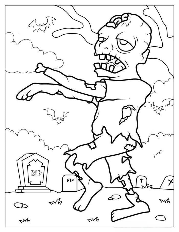 Hình ảnh tranh tô màu Zombie