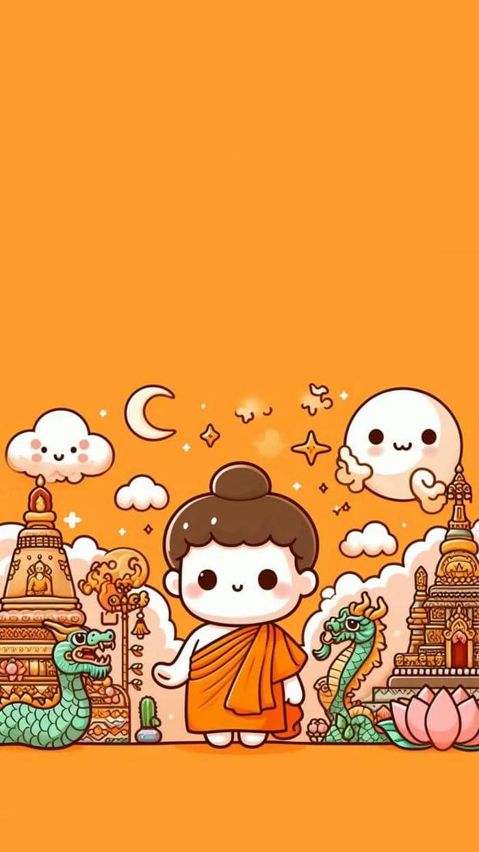 Hình nền phật chibi đáng yêu