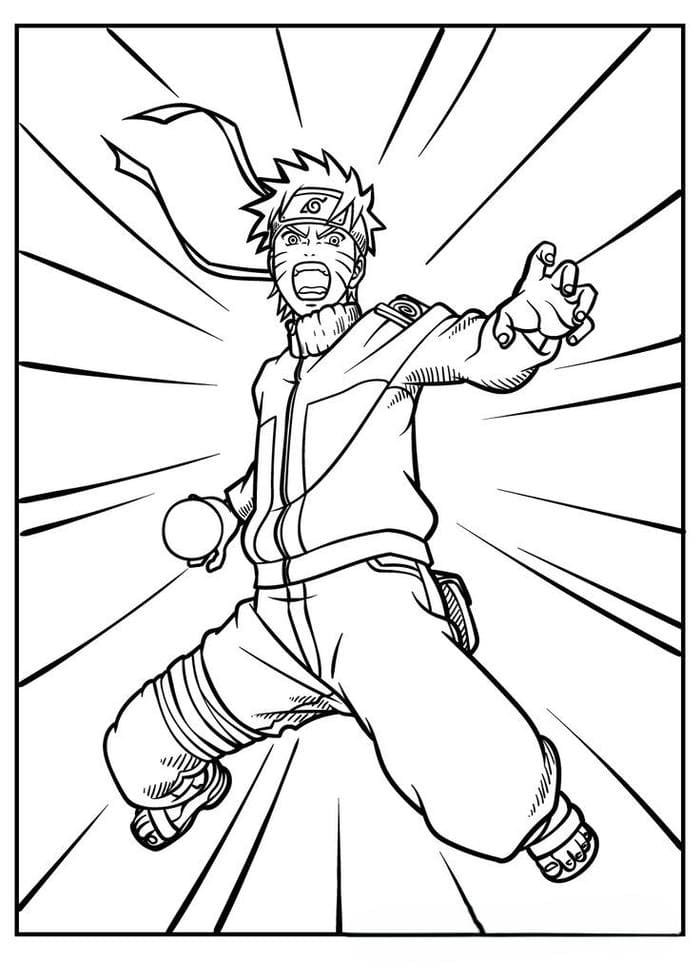 Hình tranh tô màu Naruto đơn giản