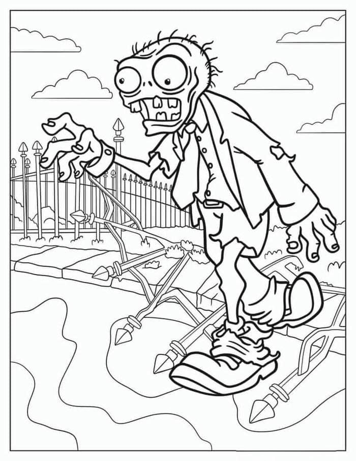 Hình tranh tô màu Zombie
