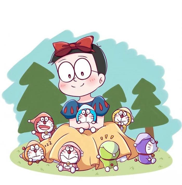 Hình vẽ Nobita chibi siêu đáng yêu