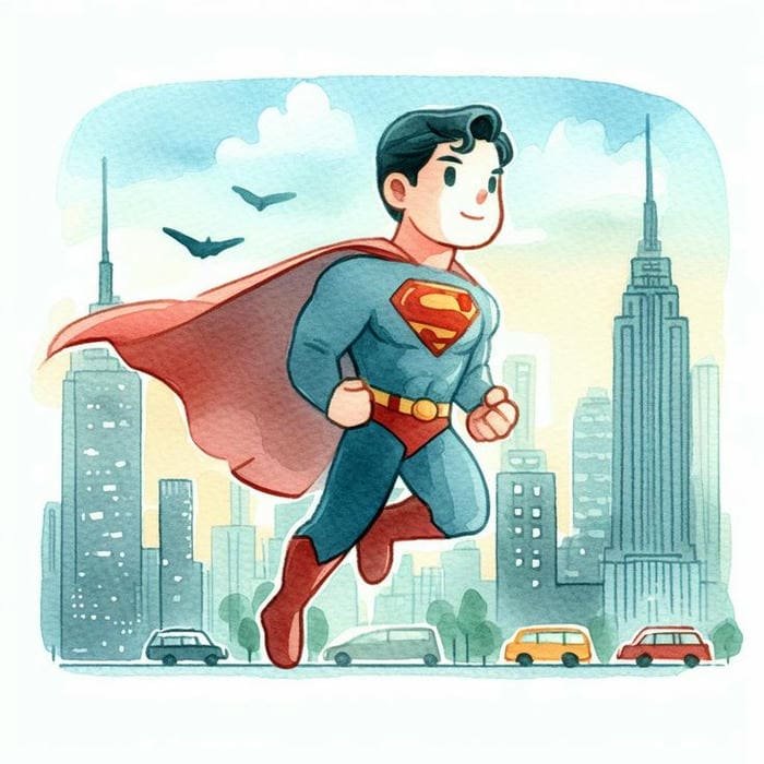 Hình vẽ chibi Superman siêu đáng yêu