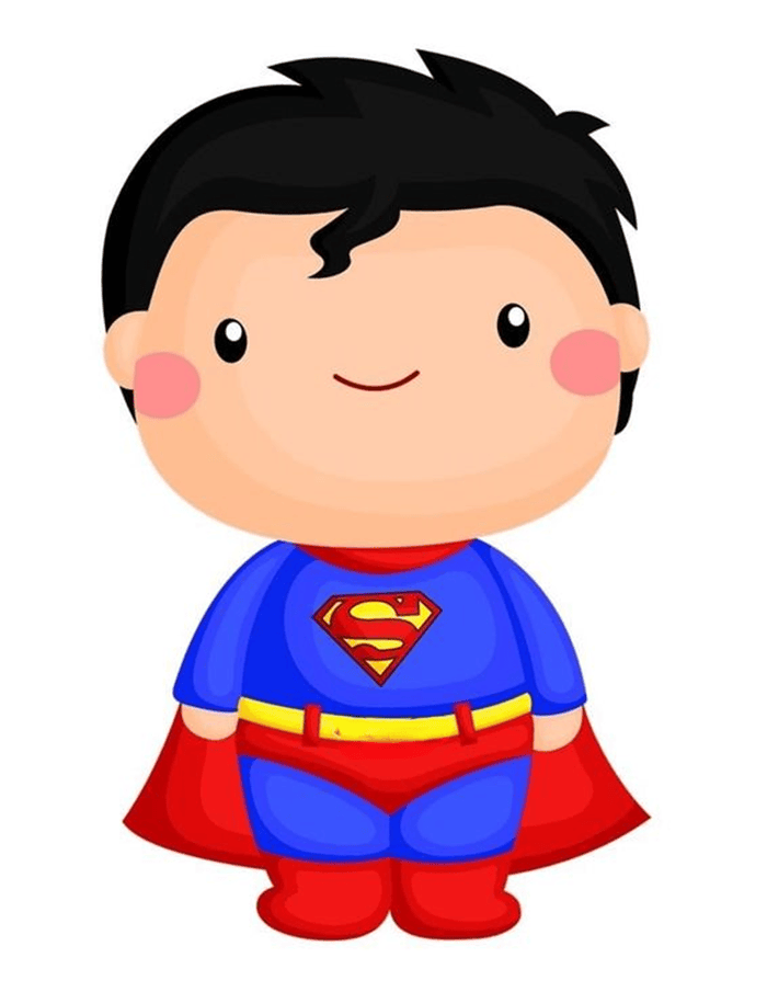 Hình vẽ chibi Superman siêu dễ thương