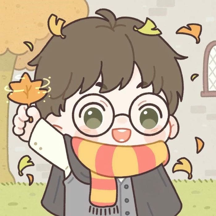 Tranh chibi Harry Potter đơn giản siêu đáng yêu