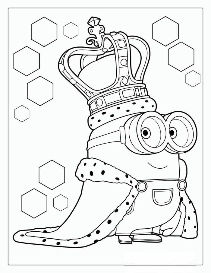 Tranh tô màu Minion đội vương miện