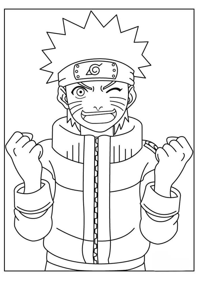Tranh tô màu Naruto đơn giản đáng yêu