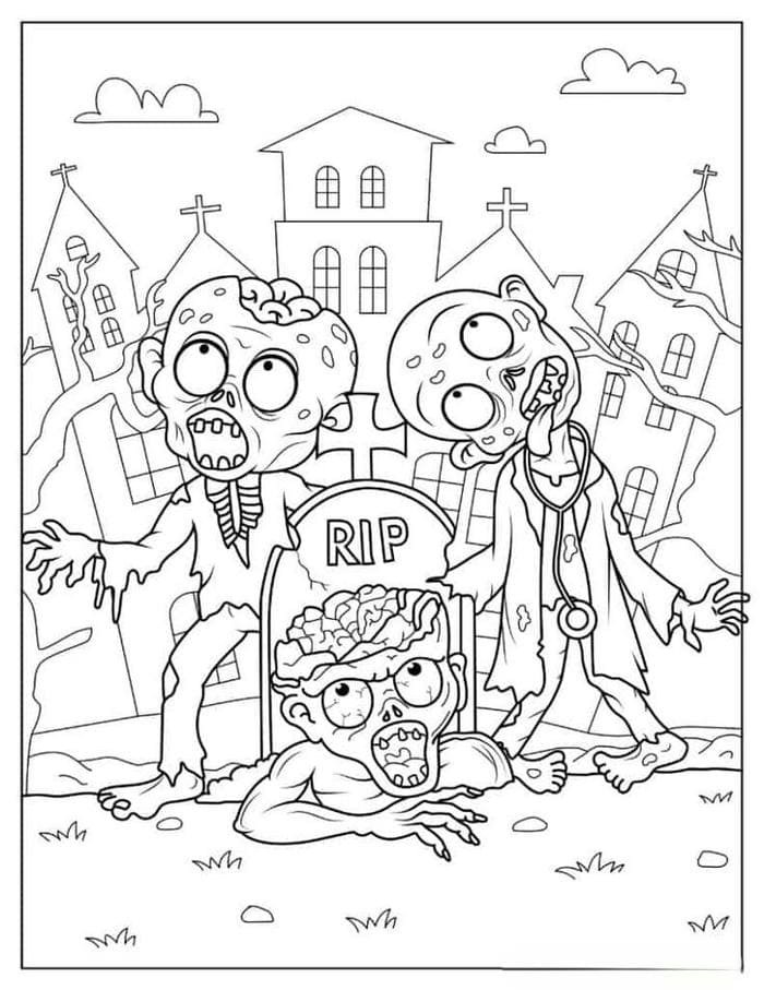Tranh tô màu Zombie
