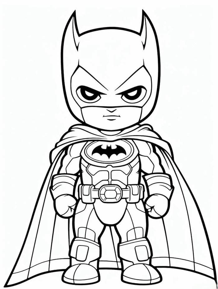 Tranh tô màu chibi Batman cho bé