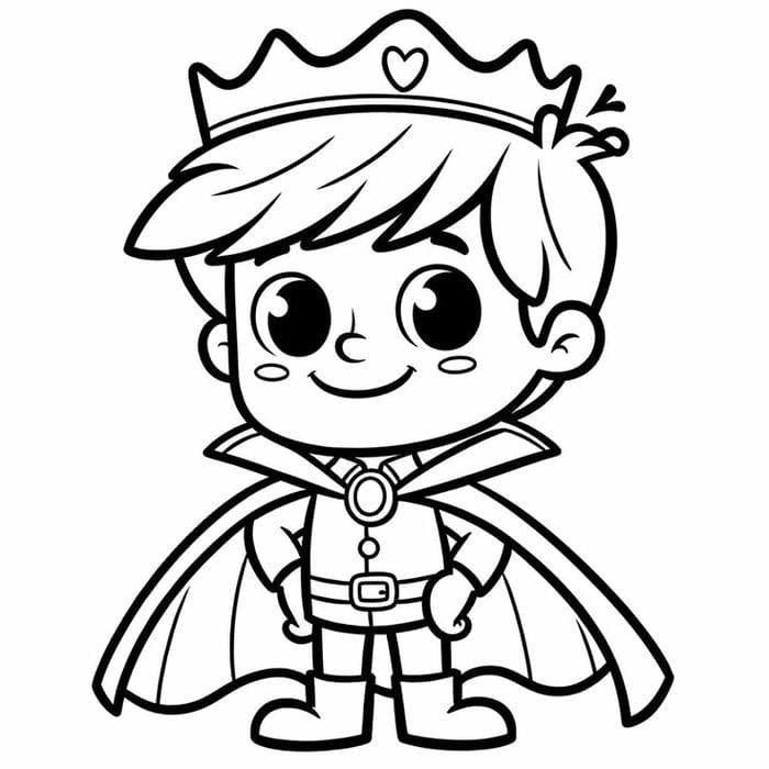 Tranh tô màu chibi hoàng tử siêu đáng yêu