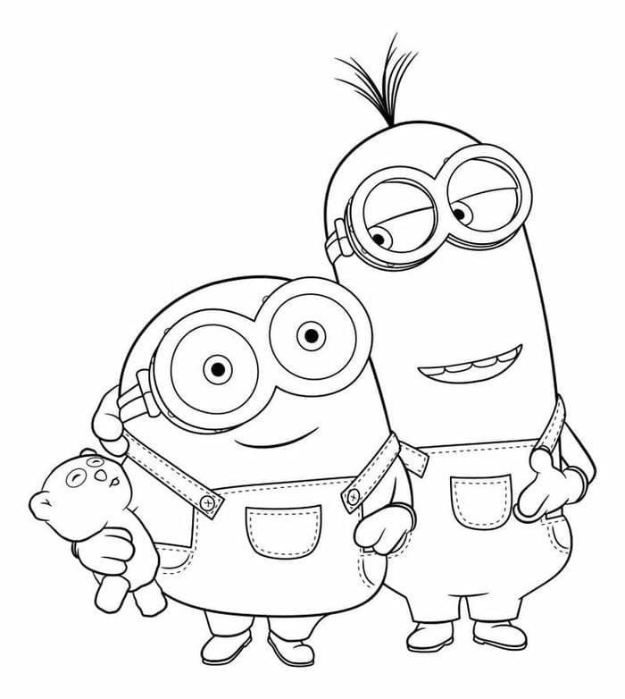Tranh tô màu hình Minion đơn giản siêu dễ thương