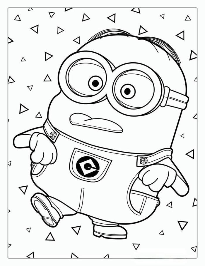 Tranh tô màu hình Minion nghịch ngợm đáng yêu