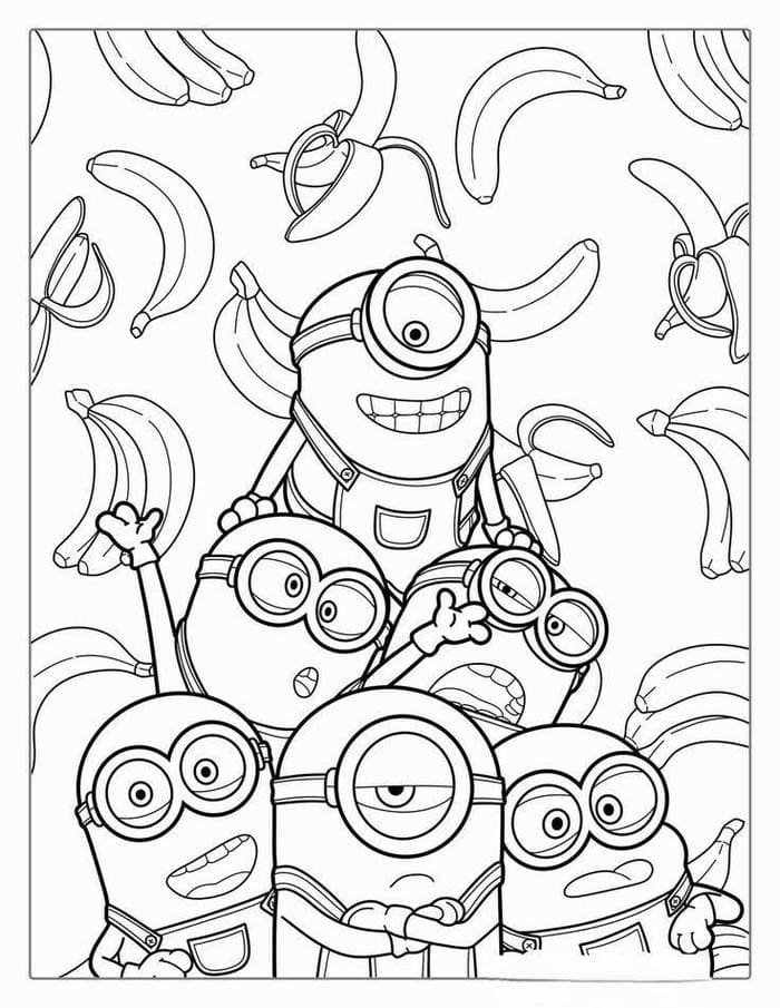 Tranh tô màu hình Minion siêu dễ thương