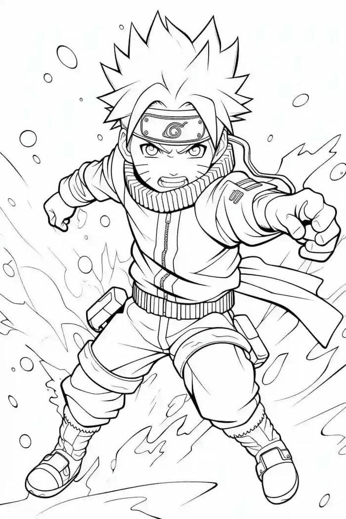 Tranh tô màu hình chibi Naruto