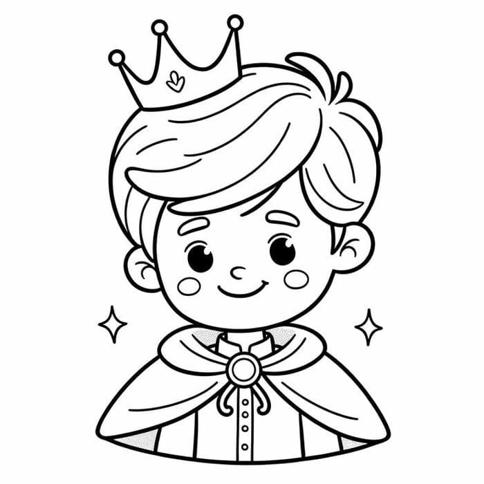 Tranh tô màu hoàng tử chibi siêu dễ thương