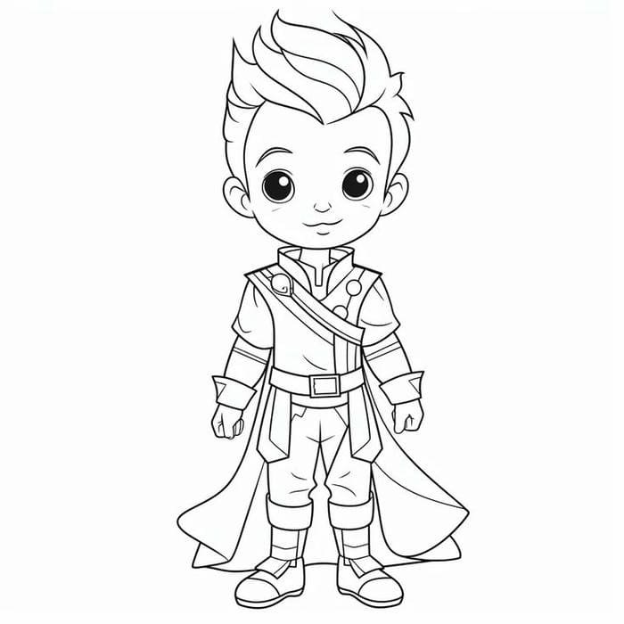 Tranh tô màu hoàng tử chibi