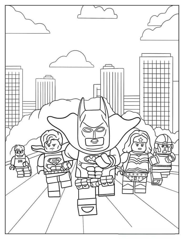 Tranh tô màu lego Batman và các siêu anh hùng