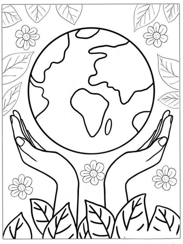 Hình ảnh tranh tô màu trái đất