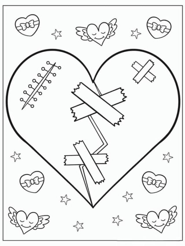 Hình ảnh tranh tô màu trái tim