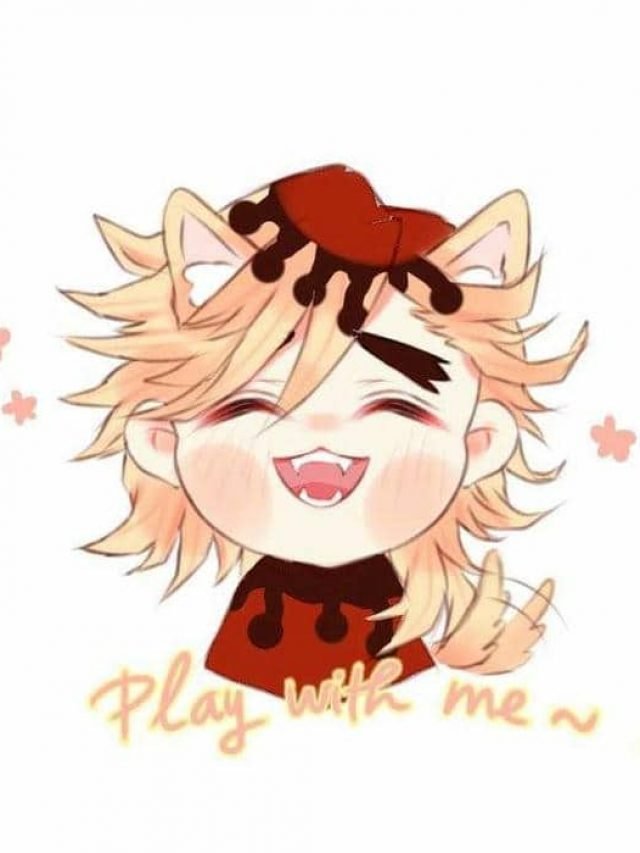 Hình chibi Douma mèo con siêu đáng yêu