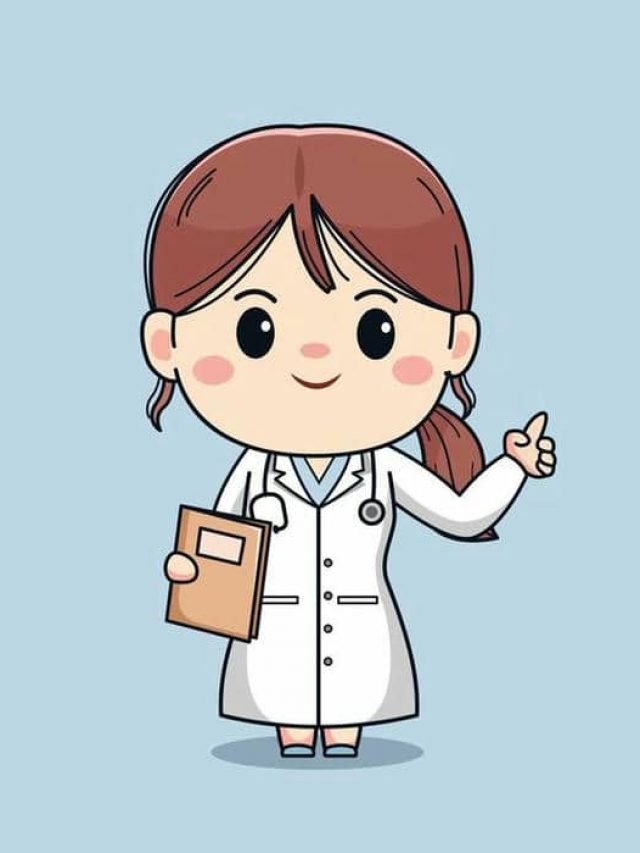 Hình chibi bác sĩ nhân vật hoạt hình cute