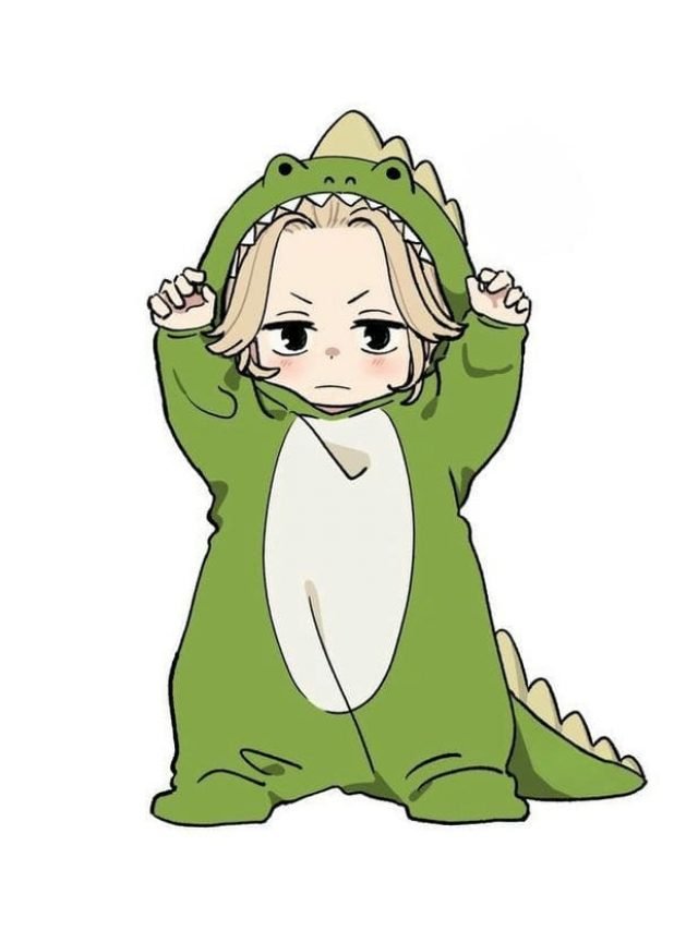 Mikey chibi trang phục khủng long siêu dễ thương