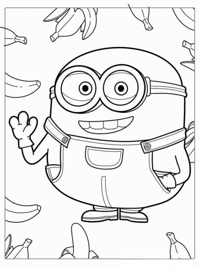 Tranh tô màu Minion đơn giản, đáng yêu