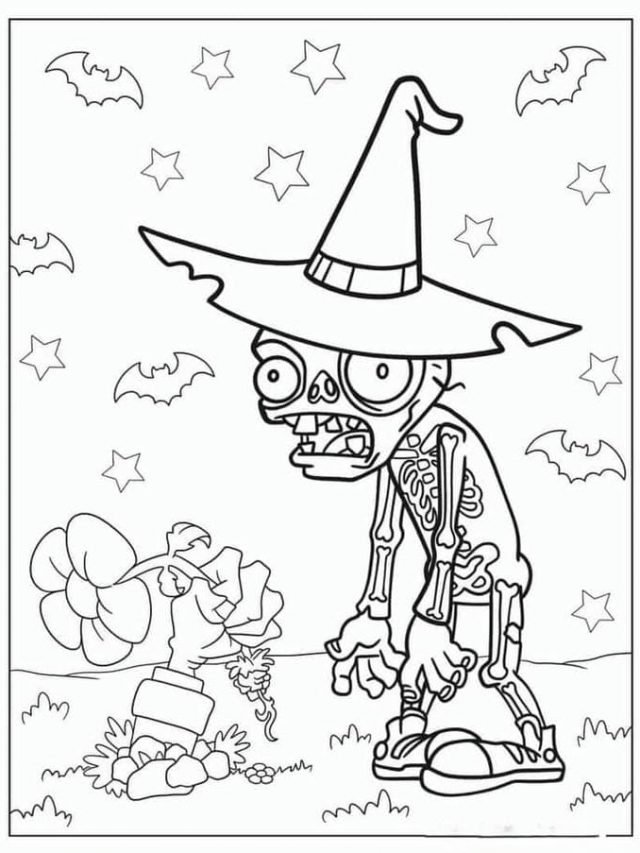 Tranh tô màu Zombie halloween