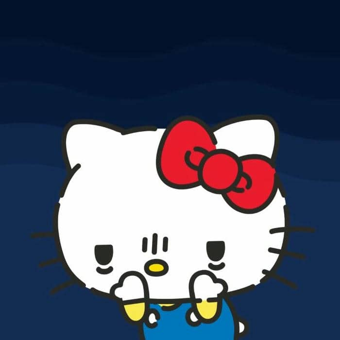 Hình Hello Kitty meme mệt mỏi