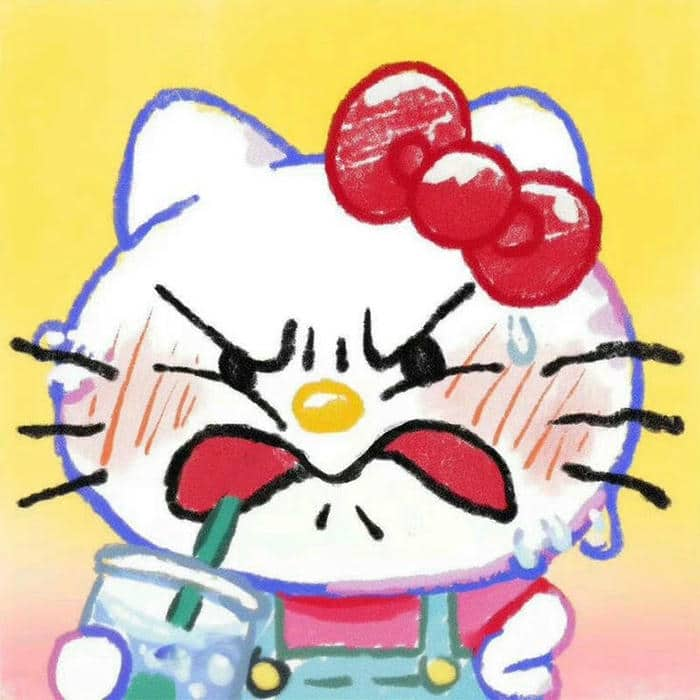 Hình Hello Kitty meme tức giân