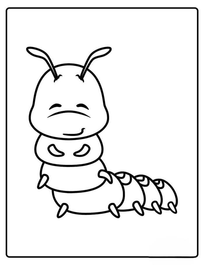 Hình con sâu cute tranh tô màu cho bé