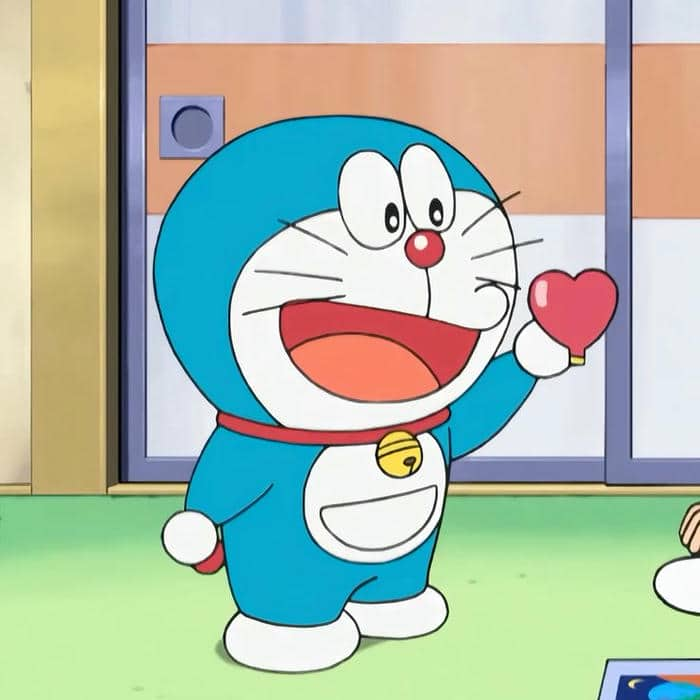 Hình meme Doraemon thả tim