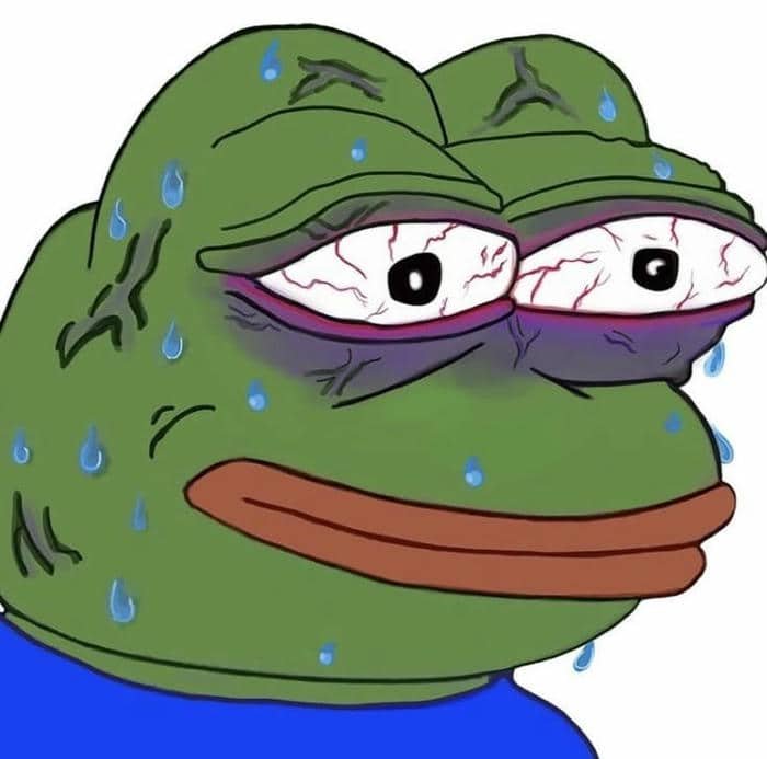 Meme hình ảnh ếch xanh mệt mỏi