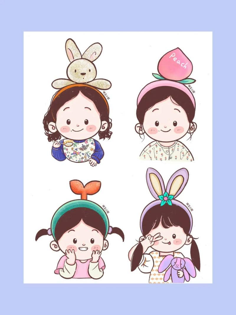 hình ảnh 4 người bạn thân nữ chibi
