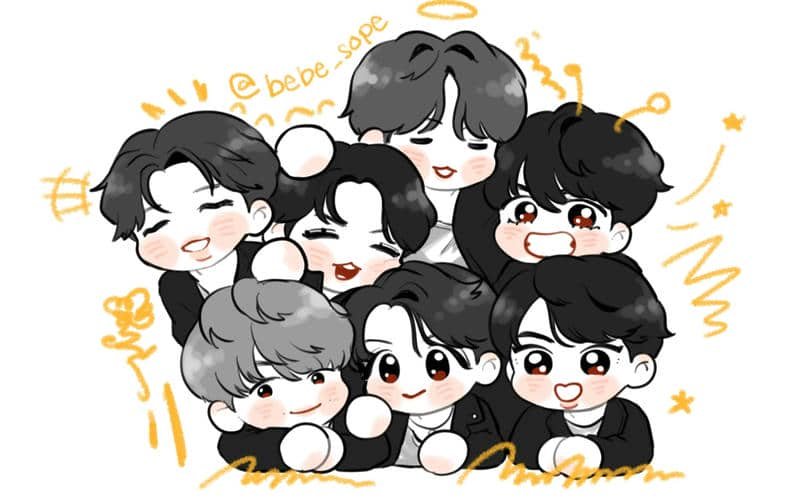 hình nền bts cute chibi