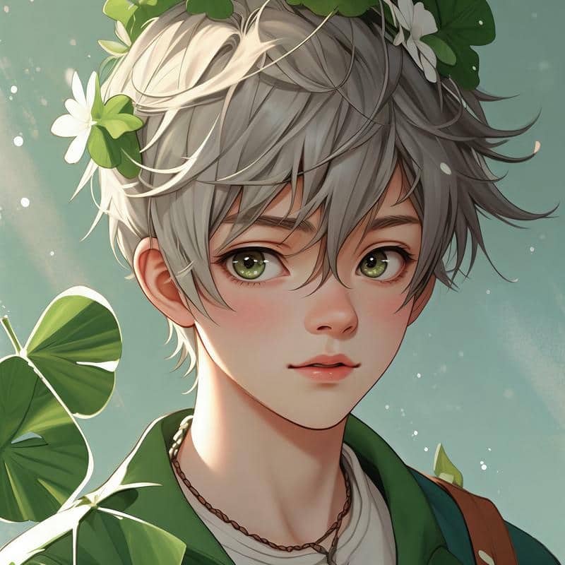 hình nền cỏ 4 lá cute
