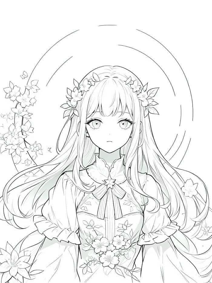tranh tô màu anime girl ngầu