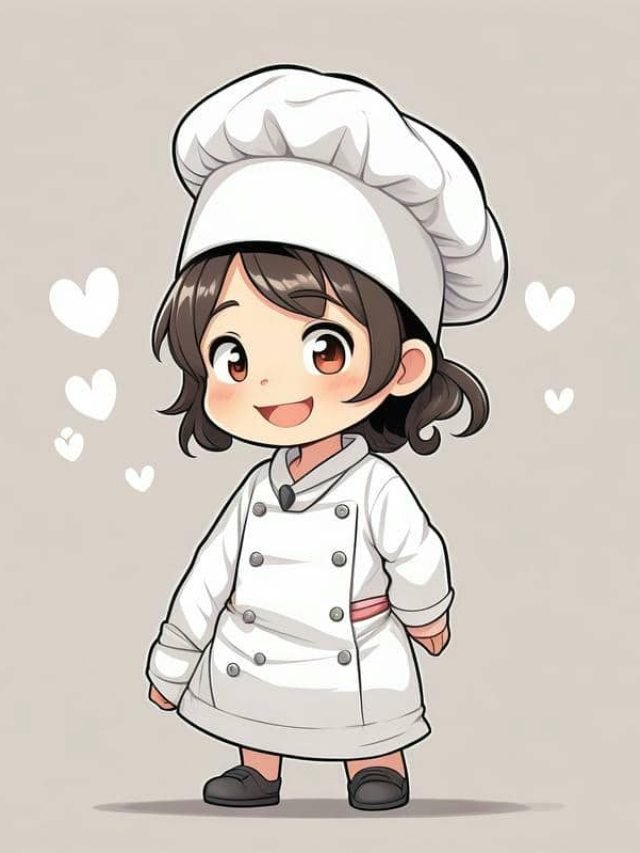 đầu bếp chibi nữ đẹp
