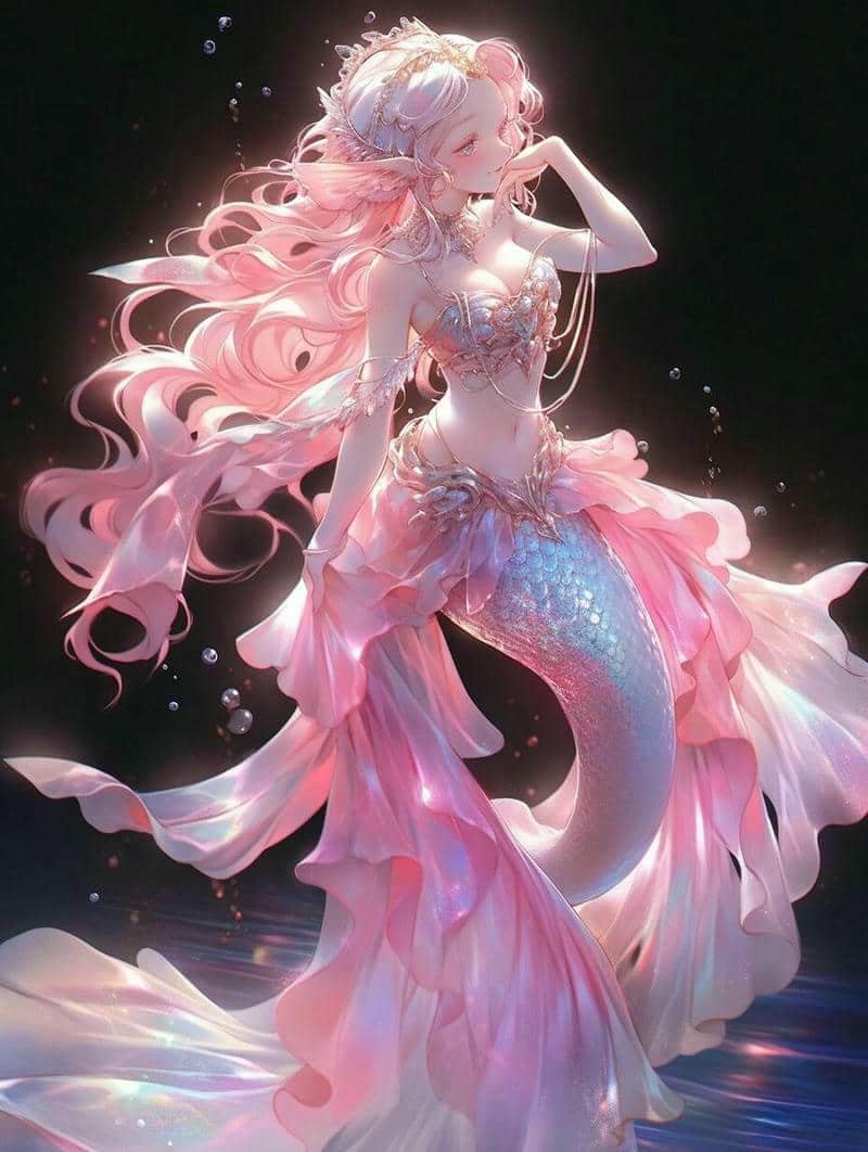 hình ảnh nàng tiên cá chibi