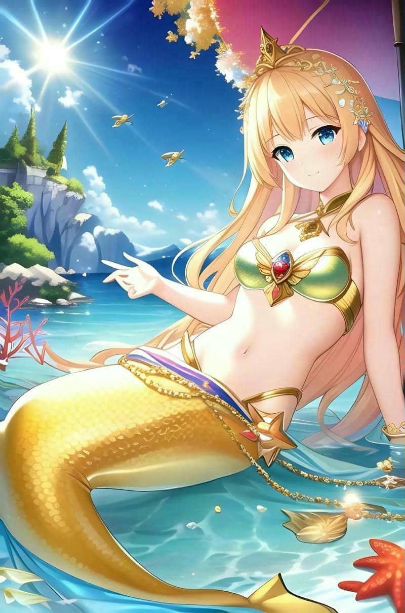 hình nền điện thoại nàng tiên cá chibi