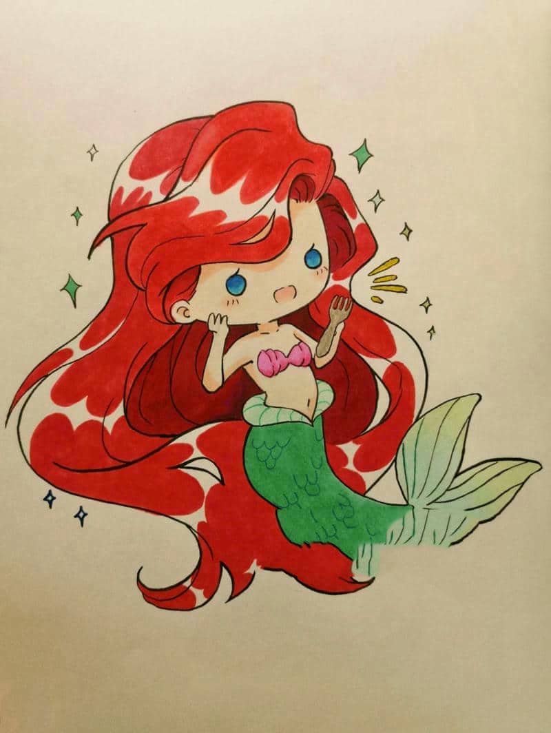 vẽ nàng tiên cá anime