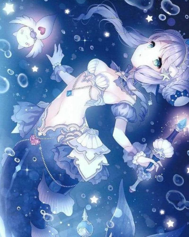 vẽ nàng tiên cá chibi