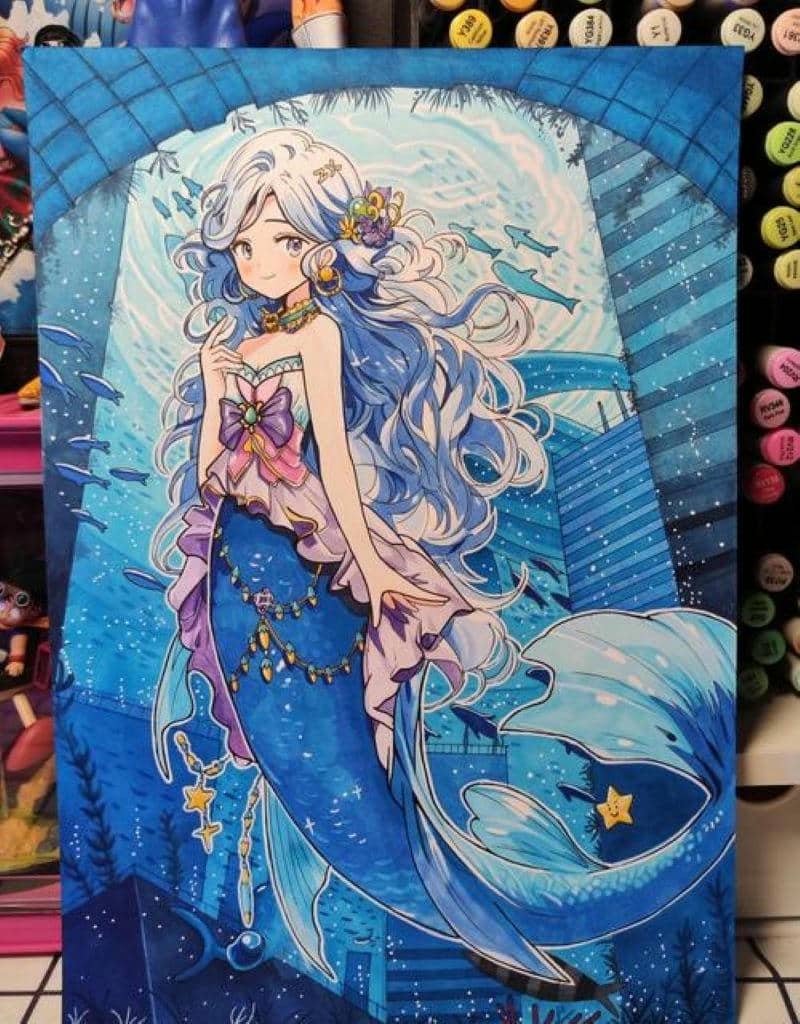 vẽ nàng tiên cá đẹp nhất anime