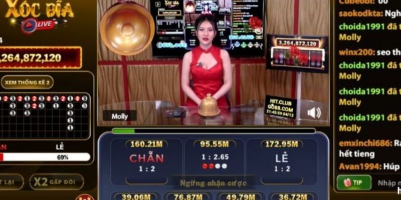 Trải nghiệm chân thực với xóc đĩa live 